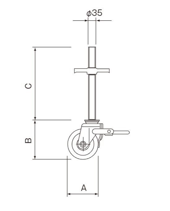 ジャッキ付車輪