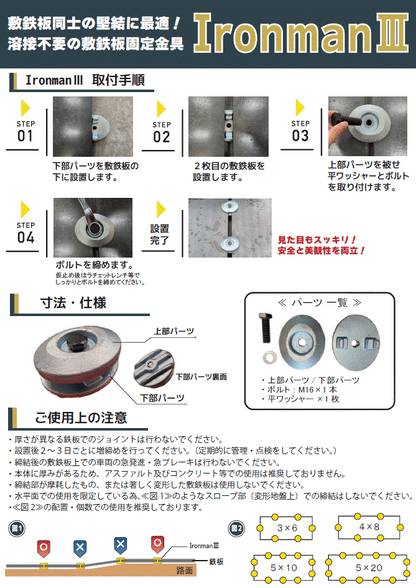 IronmanⅢ アイアンマンⅢ(敷鉄板固定金具)　AR-4074